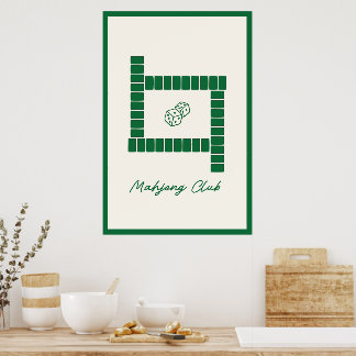 Minimalistisk Mahjong-klubb Väggkonst