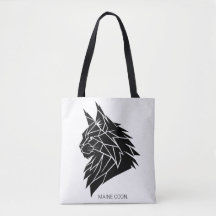 Minimalistisk Maine Coon Geometrisk Bomullstaska