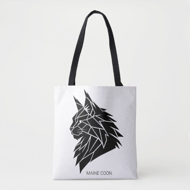 Minimalistisk Maine Coon Geometrisk Bomullstaska Tygkasse (Framsida)