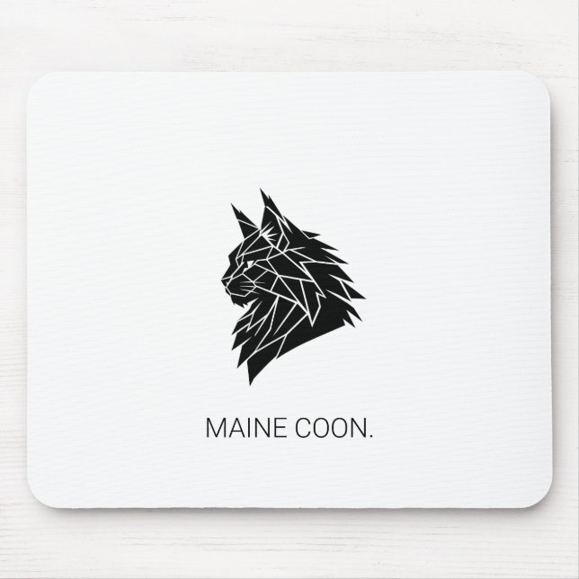 Minimalistisk Maine Coon Geometrisk Musmatta (Framsidan)