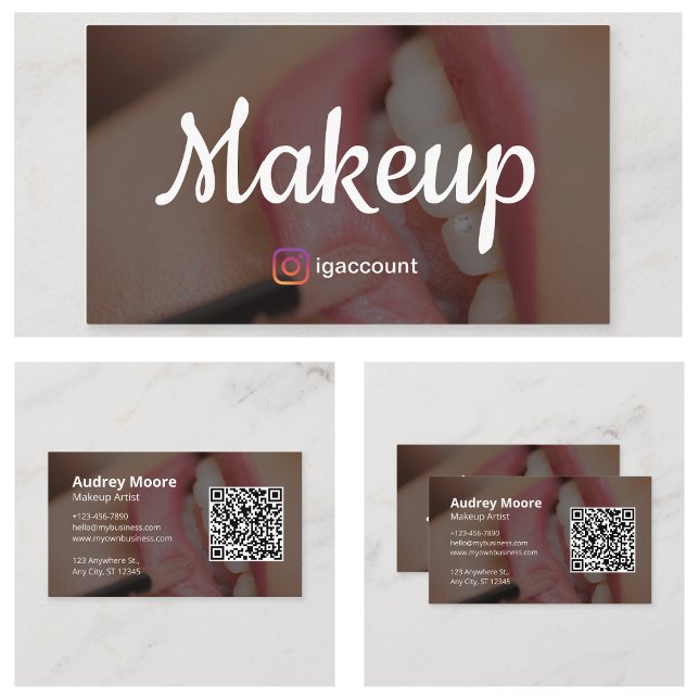 Minimalistisk makeup Artist Elegant Visitkort (Makeup Artist Elegant Minimalist Business Card)