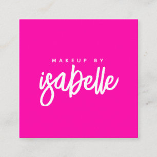 Minimalistisk Makeup Artist Script-Shock rosa Fyrkantigt Visitkort