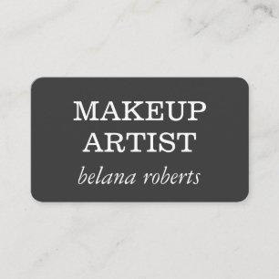 Minimalistisk makeup-konstnär (Grått/vit) Visitkort