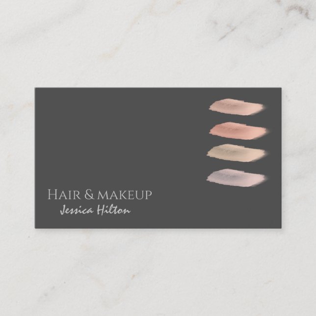 Minimalistisk makeup-palettpenseldrag visitkort (Framsida)