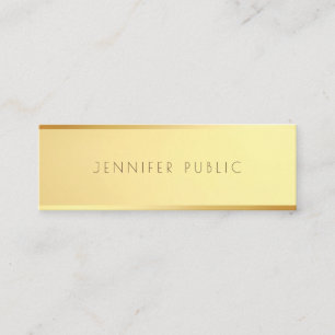 Minimalistisk mall för Glamor Guld Trendig Elegant Mini Visitkort