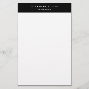 Minimalistisk mall för klassisk svartvit Elegant Brevpapper