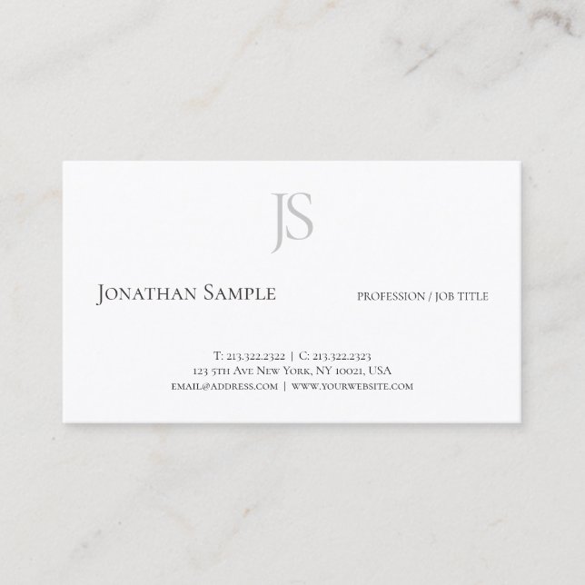 Minimalistisk mall för modern monogram-Professione Visitkort (Framsida)