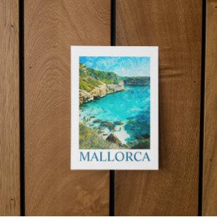 Minimalistisk Mallorca Spanien Medelhavet Oljemåln Vykort