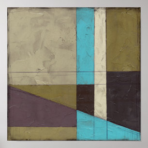 Minimalistisk målning med djupt Färg Poster