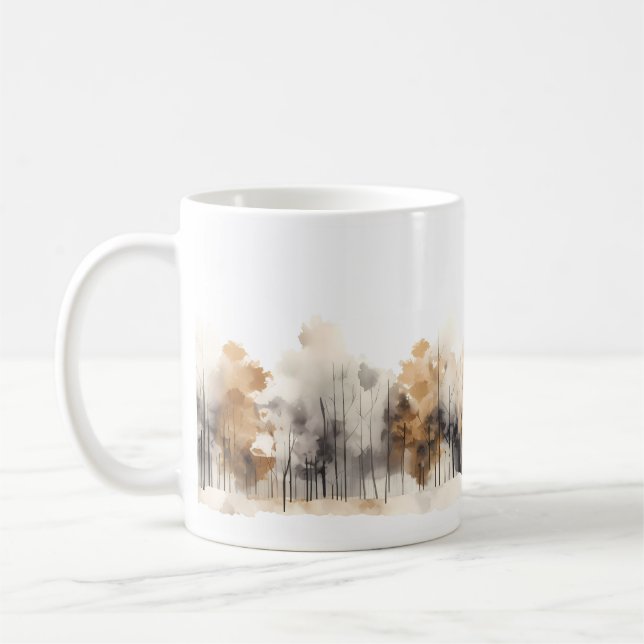Minimalistisk målningsskog kaffemugg (Vänster)