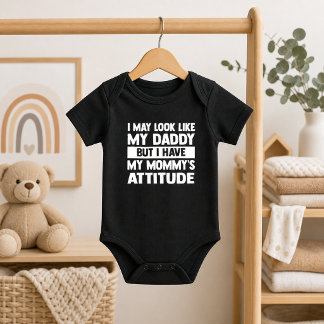 Minimalistisk Mamma Attityd Baby Design T Shirt