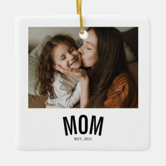Minimalistisk mamma etablerad bild julgransprydnad keramik