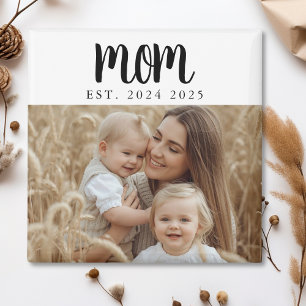Minimalistisk Mamma Grundad Foto Gåva Magnet