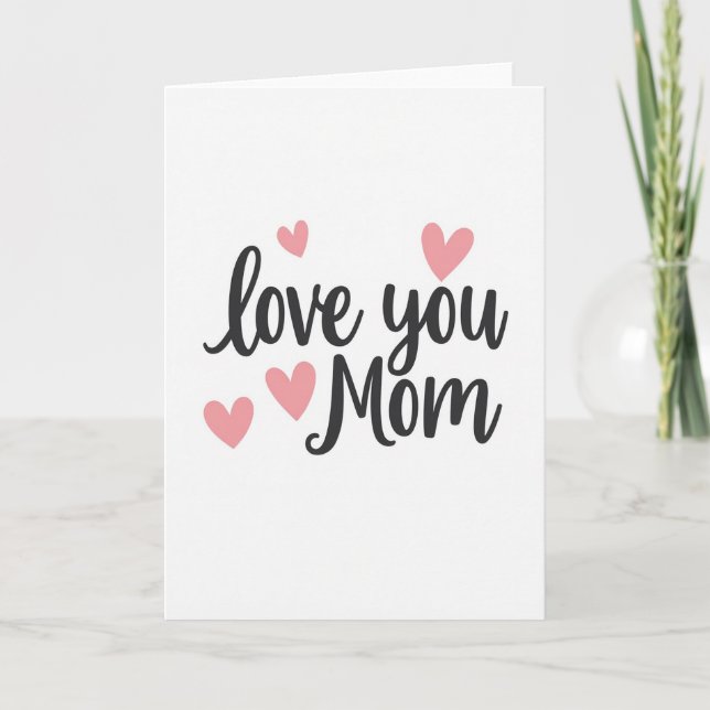 Minimalistisk Mammas Kort - Jag Älskar Dig (Framsida)