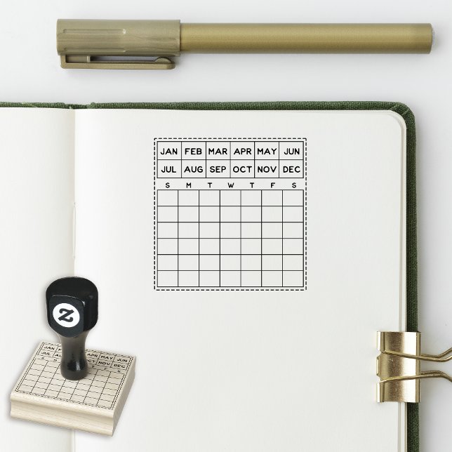 Minimalistisk månadsplaneringskalender stämpel (Skapare uppladdad)