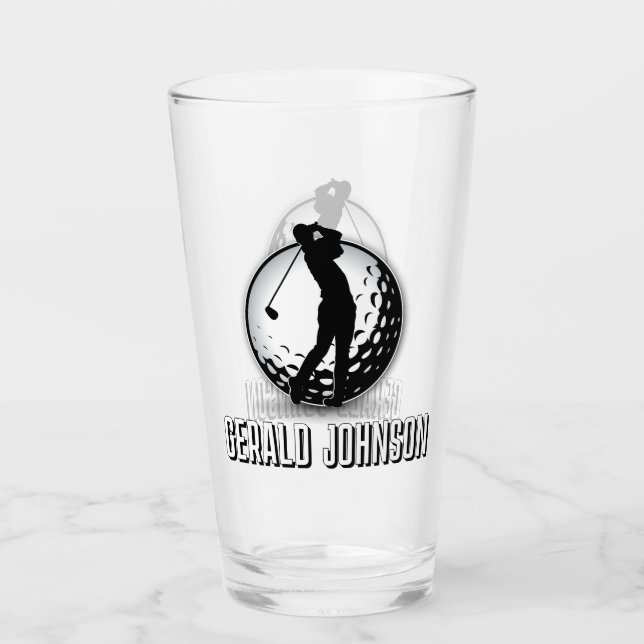 Minimalistisk Manar Golf Monogram-design Glaskopp (Framsida)