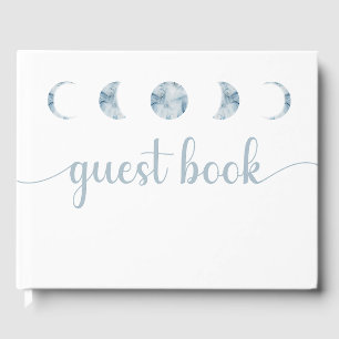 Minimalistisk Måne-fas Celestial Bröllop Gästböcker