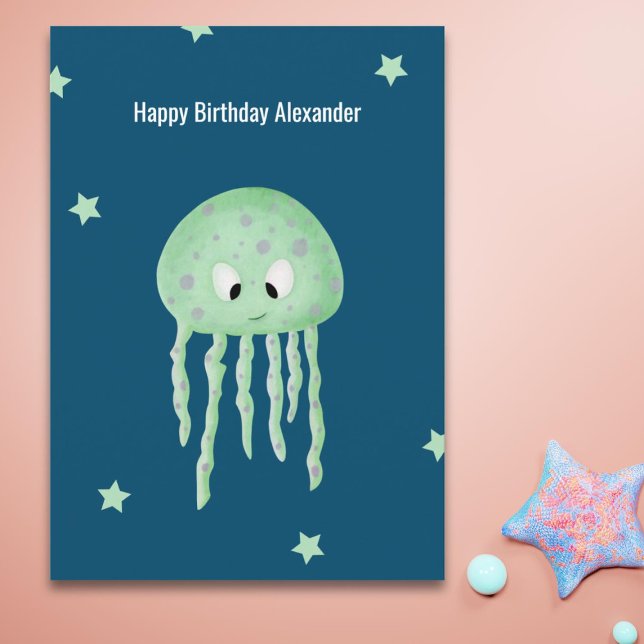 Minimalistisk maneter-Personlig Blue Birthday Kort (Skapare uppladdad)