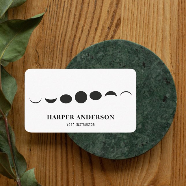 Minimalistisk månfas himmelsk monogramlogotyp visitkort (Skapare uppladdad)