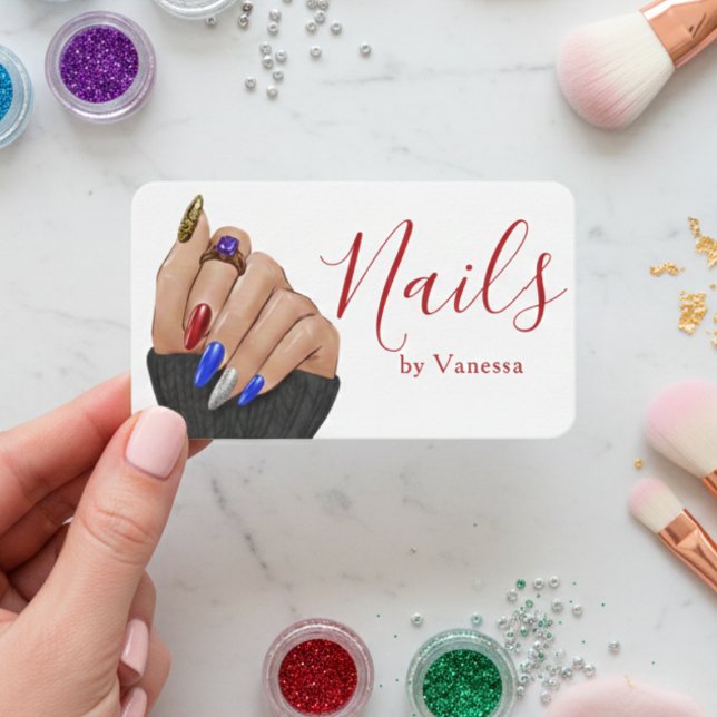 Minimalistisk Manikyrister Nageltekniker Varumärke Visitkort (Skapare uppladdad)