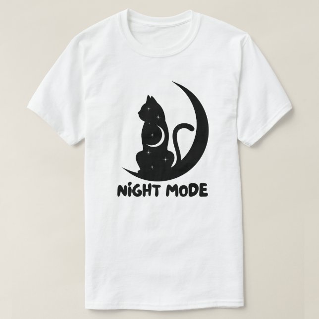 Minimalistisk månkattsdesign t shirt (Design framsida)