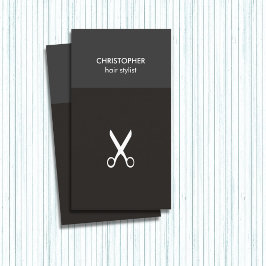 Minimalistisk manly Grått White Scissor Hair Styli Visitkort