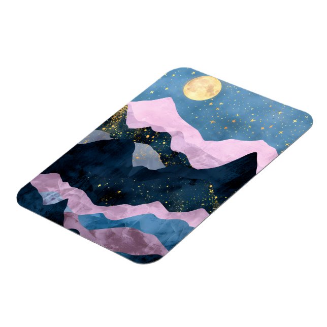 Minimalistisk månstjärnor himmelsk bergsdal magnet (Vänstra Sidan)