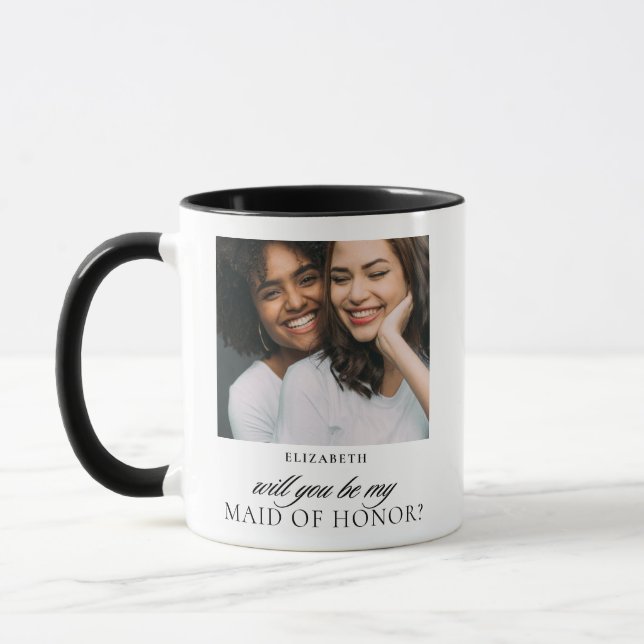 Minimalistisk manus Foto Bröllopshjältinna Förslag Mugg (Vänster)