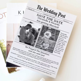 Minimalistisk manustidning bröllop spara datum inbjudningar