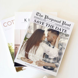 Minimalistisk manustidning bröllop spara datum inbjudningar