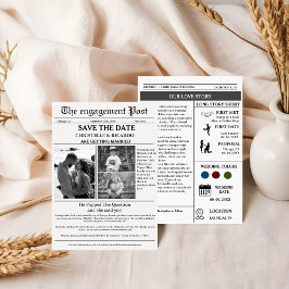 Minimalistisk manustidning bröllop spara datum inbjudningar