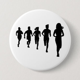 Minimalistisk Marathon Springer Silhouettes Knapp