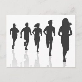 Minimalistisk Marathon Springer Silhouettes Vykort