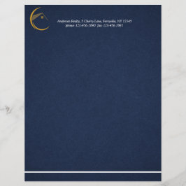 Minimalistisk marin blå äkta Gods Brevhuvud