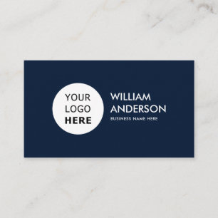 Minimalistisk marin blå Anpassningsbar Logotyp Mod Visitkort