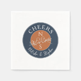 Minimalistisk marin blå Bröllop Pappersservett