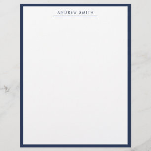 Minimalistisk marin blå enkel linje Modern Classic Brevhuvud