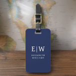 Minimalistisk marin blå modern monogram bagagebricka<br><div class="desc">Öka din resupplevelse med vår klassiska Elegant Modern Minimalist Monogram Luggage Tag-kod. Detta noggrant designade tillbehör kombinerar sömlöst elegans med contemporaryns minimalism, och ser till att ditt bagage är sofistikerat. Den här bagagetaggen är utformad med precision och noggrannhet. Den är mer än bara en praktisk artikel. Den är en personlig...</div>