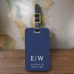 Minimalistisk marin blå modern monogram bagagebricka<br><div class="desc">Öka din resupplevelse med vår klassiska Elegant Modern Minimalist Monogram Luggage Tag-kod. Detta noggrant designade tillbehör kombinerar sömlöst elegans med contemporaryns minimalism, och ser till att ditt bagage är sofistikerat. Den här bagagetaggen är utformad med precision och noggrannhet. Den är mer än bara en praktisk artikel. Den är en personlig...</div>