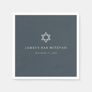 Minimalistisk marin blå Pub Mitzvah Pappersservett