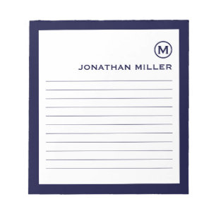 Minimalistisk marin flotta i monogram anteckningsblock