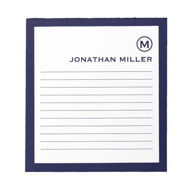 Minimalistisk marin flotta i monogram anteckningsblock (Framsida)