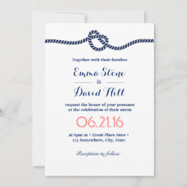 Minimalistisk marin Nautisk Bröllop Gifter sig Inbjudningar