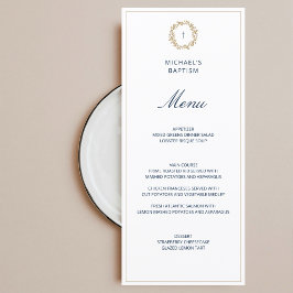 Minimalistisk marin Pojke Baptism Christening Menu Meny