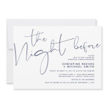 Minimalistisk marin skript Bröllop Rehearsal Midda