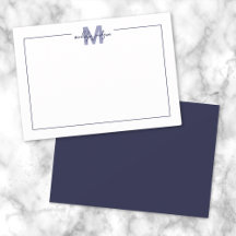 Minimalistisk marinblå kantmonogram