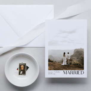 Minimalistisk markerad 3-fotoskript QR-kod Bröllop Meddelande