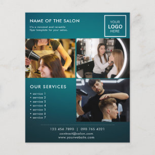 Minimalistisk marknadsföringsfotoflyer för salong flygblad