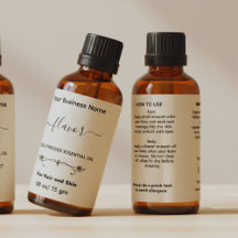 Minimalistisk märkning av Kraft Essential Oil Flas
