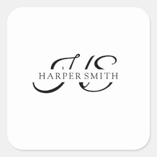 Minimalistisk märkning av vit Logotyp med Bröllop- Fyrkantigt Klistermärke